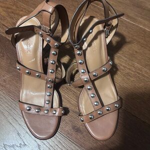 COACH Brown Studded Women's Sandals